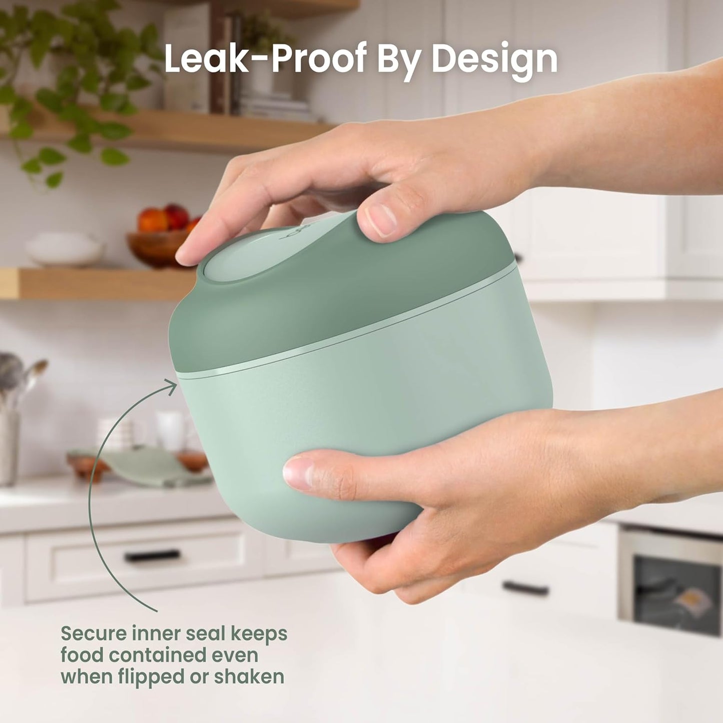 Bentgo Bowl - Insulated Leak-Resistant Bowl with Collapsible Utensils, Snack Compartment and Improved Easy-Grip Design for On-the-Go - Holds Soup, Rice, Cereal & More - BPA-Free, 21.2 oz (Khaki Green)