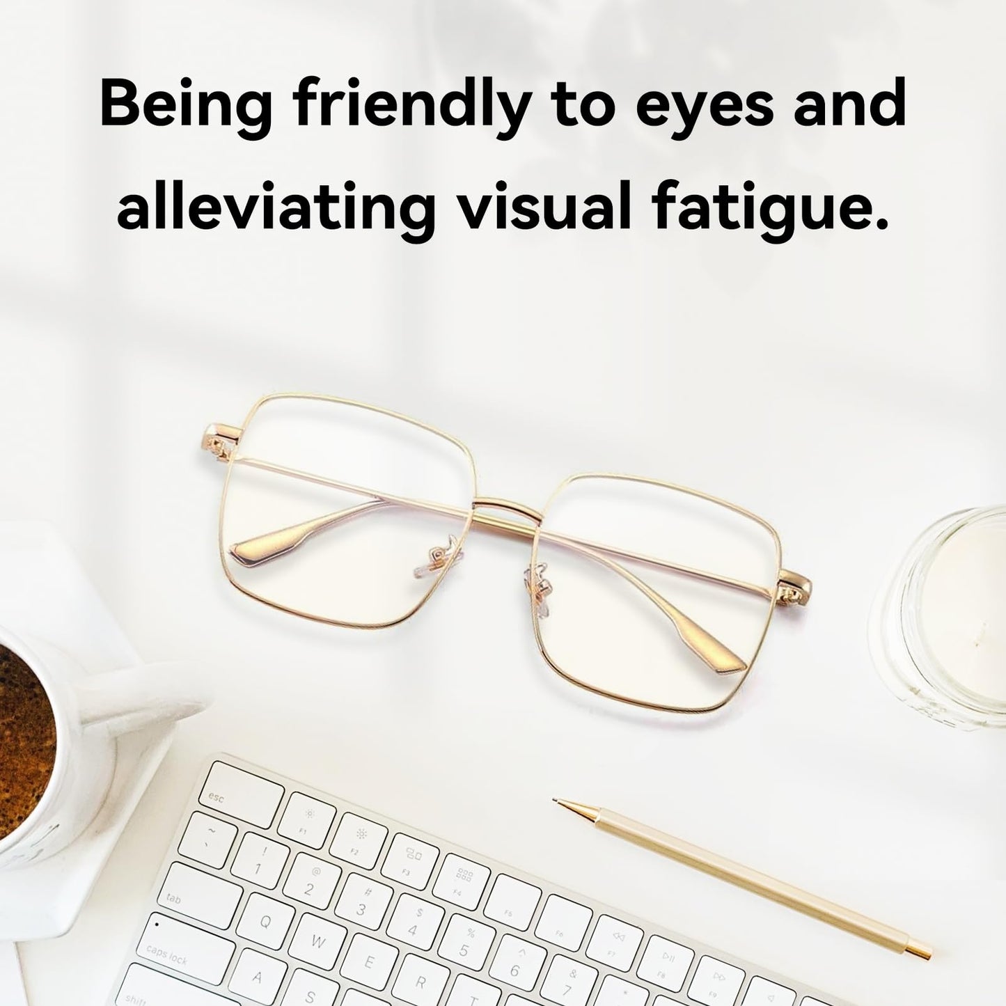 Dollger Blue Light Blocking Glasses women Anti Glare UV Filter Computer Gaming Glasses Retro matal square Eyeglasses Frame BLACK And Gold