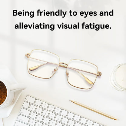 Dollger Blue Light Blocking Glasses women Anti Glare UV Filter Computer Gaming Glasses Retro matal square Eyeglasses Frame BLACK And Gold