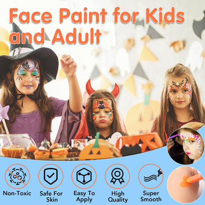 15PCS Glow in the Dark Body & Face Paint Stick,Makeup Face Paint Kit for Kids and Adults Halloween Club Black Light Birthday Party Masquerade Neon Glow Party Supplies