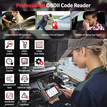 FOXWELL Car Scanner NT604 Elite OBD2 Scanner ABS SRS Transmission, Check Engine Code Reader for Cars and Trucks, Diagnostic Scan Tool with SRS Airbag, Automotive Diagnostic Tool with Live Data