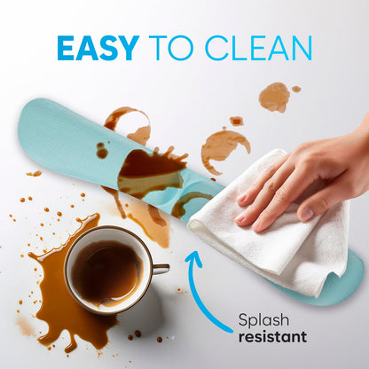 KLIM Mouse & Keyboard Wrist Rest Set - Silky Gel Memory Foam - Ergonomic Wrist Rest for Computer Keyboard, Wrist Pad for Keyboard + Wrist Rest for Mouse Gaming and Office - Pain Relief - Light Blue