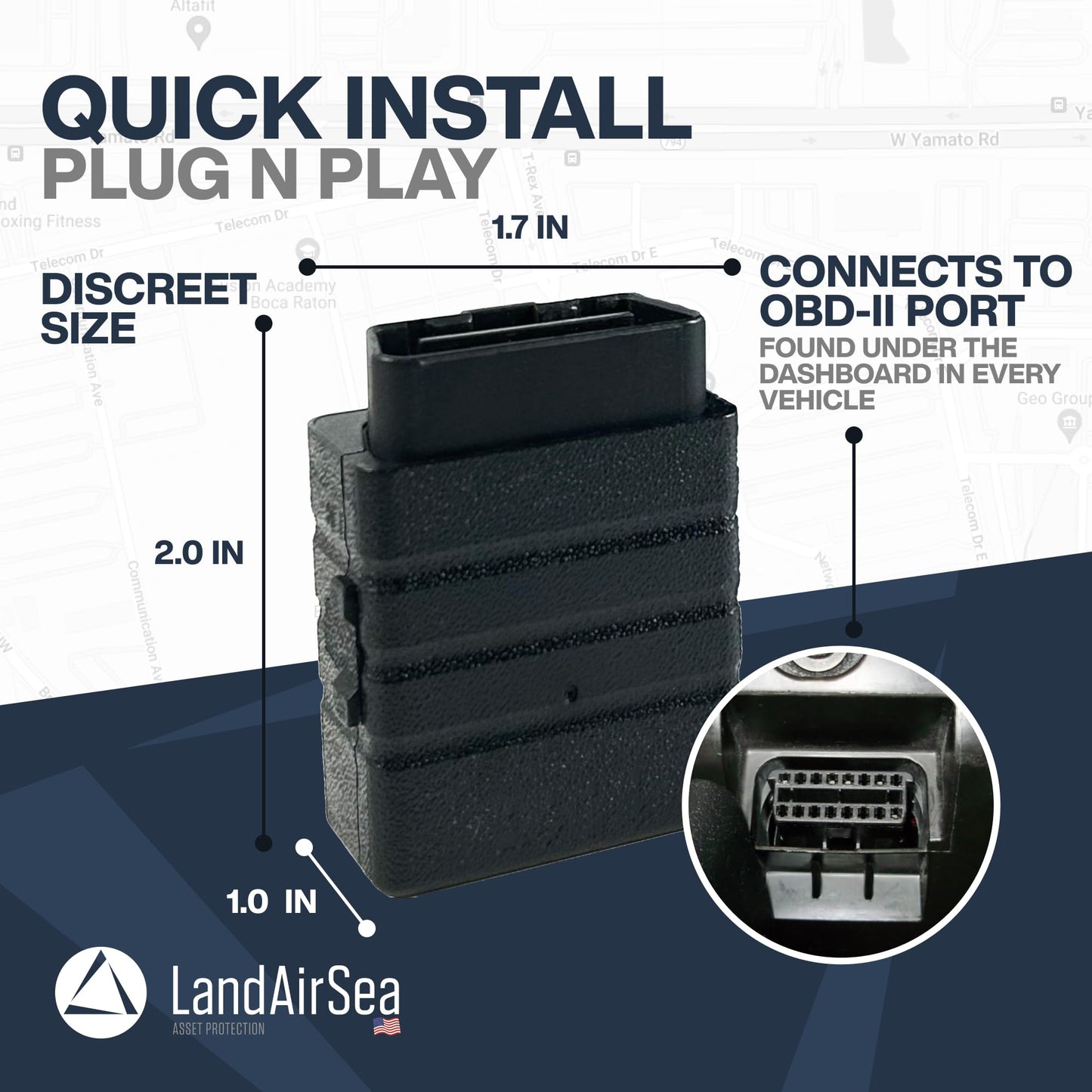 LandAirSea Sync GPS Tracker - 8.95 per month. Full Global Coverage. 4G LTE Real-Time Tracking for Vehicle, Asset, Fleet, and Elderly.