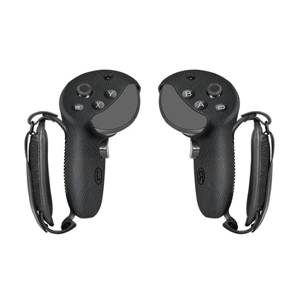 Globular Cluster Silicone Grips for Meta Quest Pro Controllers - Come with PU Leather Cushion Pad - More Comfortable (Black)