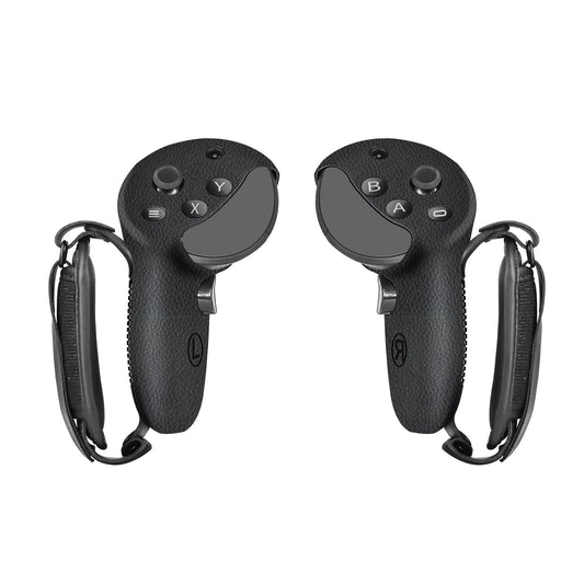 Globular Cluster Silicone Grips for Meta Quest Pro Controllers - Come with PU Leather Cushion Pad - More Comfortable (Black)