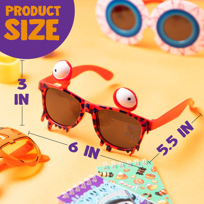 JOYIN 8 PCS Halloween Party Glasses for Kids, Funny Fake Sunglasses with Pumpkin Eyeball Design, One Size Terrifier Disguise Eyeglasses for Dress up Costume Accessories, Photo Booth Props Sunglasses