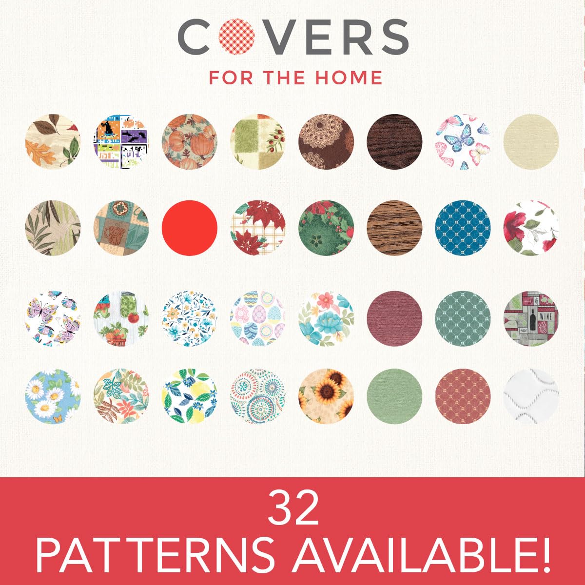 Covers For The Home Deluxe Elastic Edged Flannel Backed Vinyl Fitted Table Cover - Multi-Color Geometric Medallion Pattern - Large Round - Fits Tables up to 45" - 56" Diameter