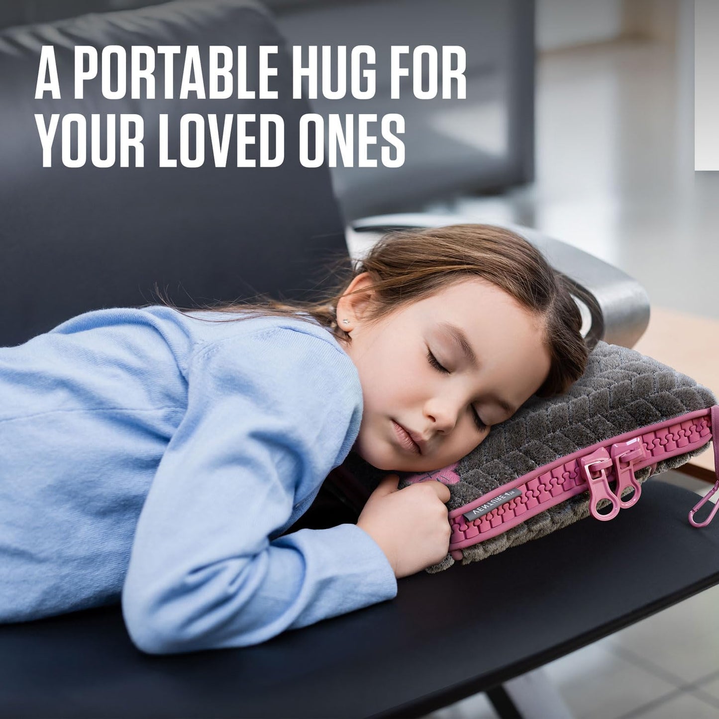 VENTURE 4TH Travel Blanket Pillow – Premium Ultra-Soft & Warm 2-in-1 Blanket or Pillow for Airplane, Car & Bus – Compact, Lightweight & Portable – Lint-Free, No Shedding, No Pilling - Gray/Pink