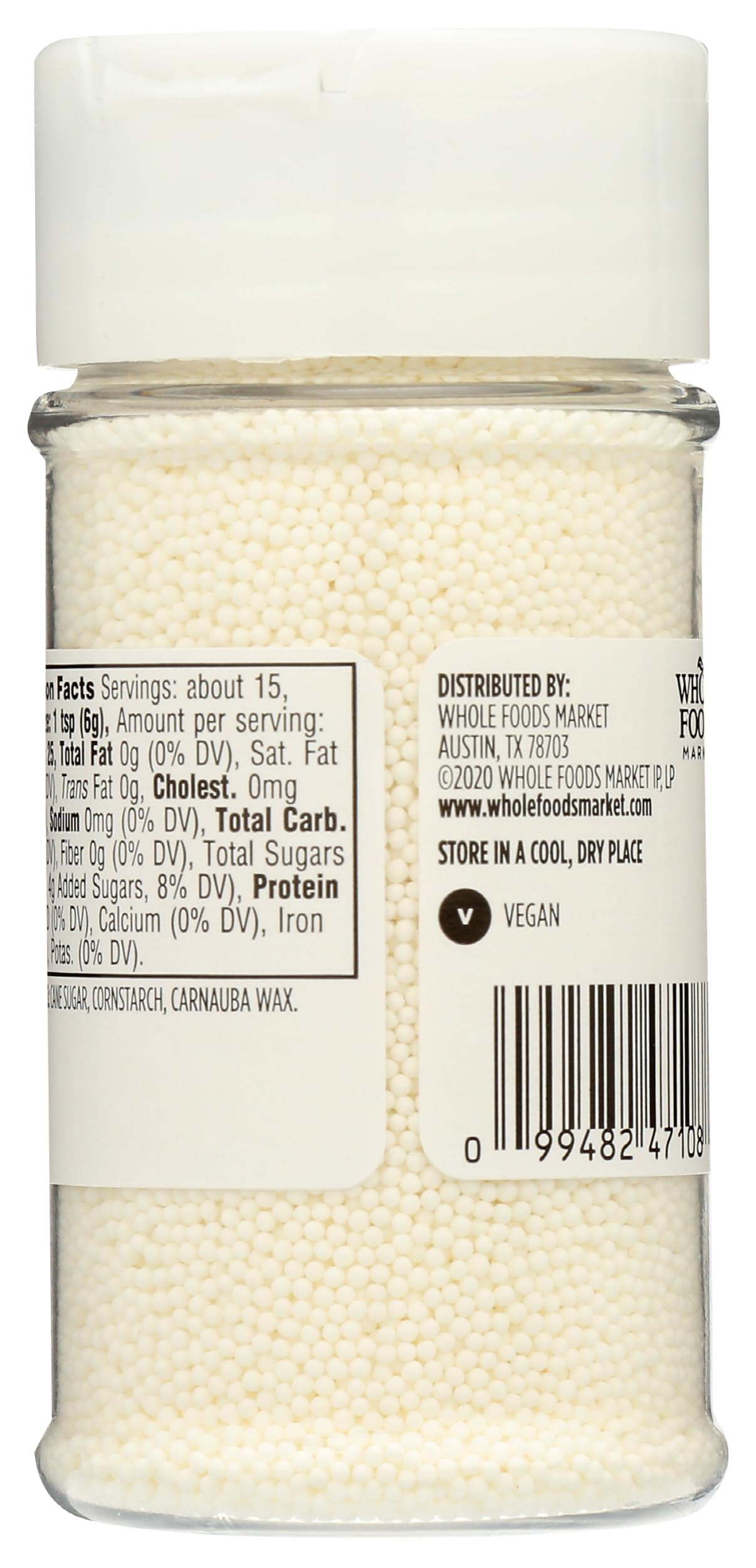 365 by Whole Foods Market, White Nonpareils Sprinkles, 3.15 Ounce