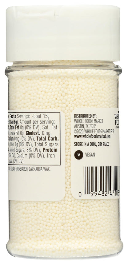 365 by Whole Foods Market, White Nonpareils Sprinkles, 3.15 Ounce