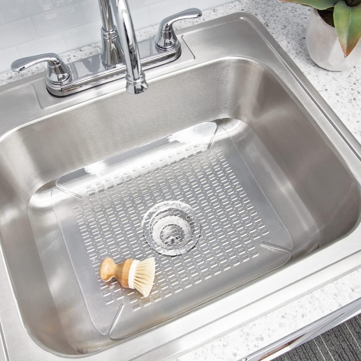 InterDesign Basic Sink Mat, Large Size, Clear