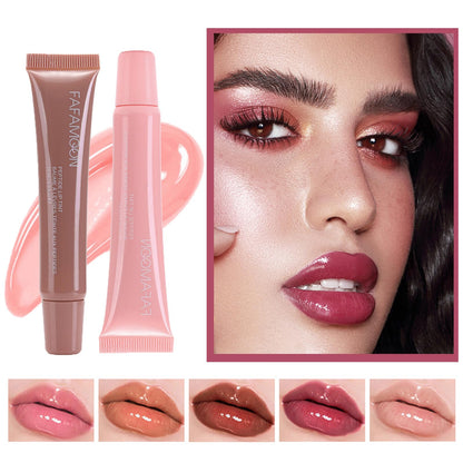 DENESTUP Lip Jam Hydrating Lip Gloss | Glitter Glossy Plumping Lipgloss | High Shine Glass Finish Nude Colors Shiny Jelly Liquid Lipstick for Women and Girls (5 Colors Set)