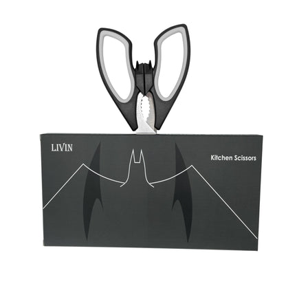 Bat Cat Large Handles Kitchen Ambidextrous Scissors for Women, Large Grip Openings Utensils, Halloween Kitchen Accessories for Vegetables Meat Cutting, Comfortable Ergonomic Fit for Office