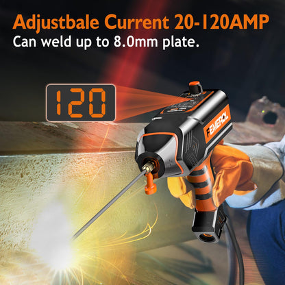 FEMEROL Welding Machine 110V,Handheld Welder, 120A Portable Stick Welder, Hand Held Welder Machine IGBT Inverter Digital Display with Welding Tool Set and Toolbox