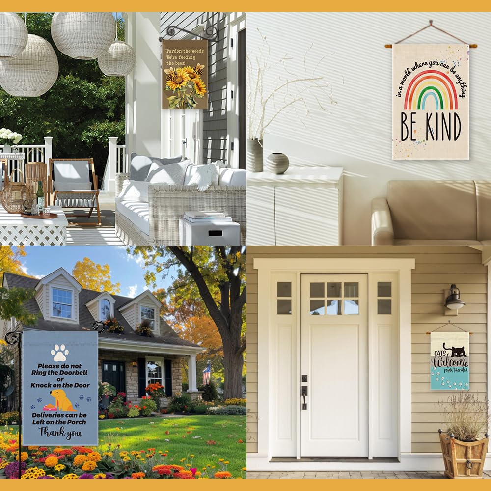 JMYROG All Bats Welcome Garden Flag - Double Sided Yard Outdoor Farmhouse Lawn Porch Decor, Halloween Bats Decor, Inclusive Equality Diversity Flag, LGBTQ Pride