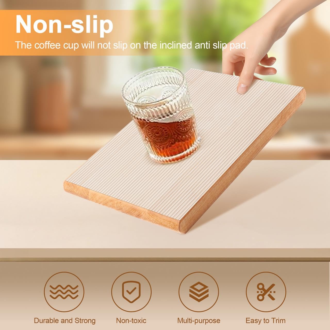 FEXIA Shelf Liner for Kitchen Cabinets, 17.5 Inch x 20 FT, Non Adhesive Drawer Liner, Refrigerator Liners, Washable Oil-Proof Fridge Pads Shelves Drawer, Cabinet Mat for Shelves (Clear)