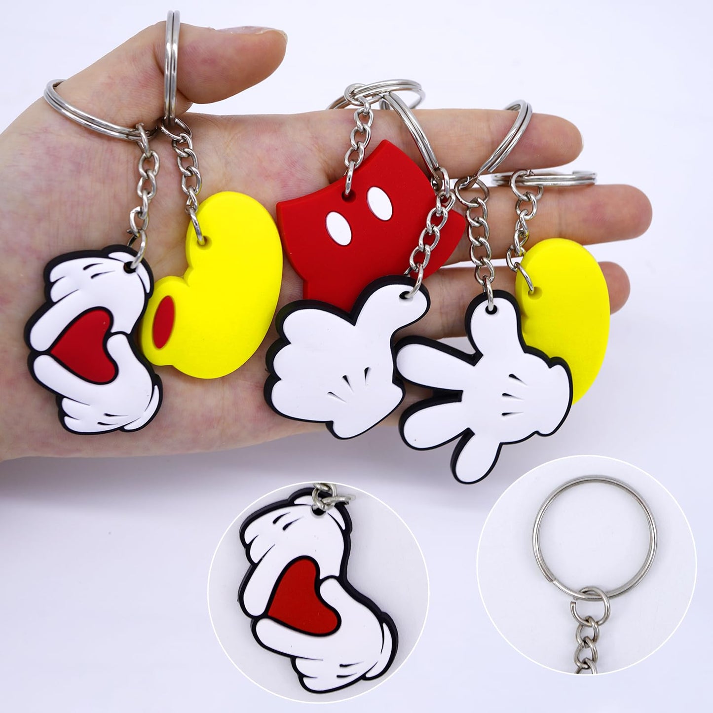 Lecinc 24 Pcs Mouse Keychain, Cute Mouse Silicone Keychain for Mouse Theme Party Favors Pendant, Mouse Birthday Party Supplies