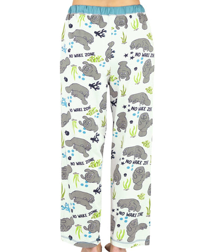 Lazy One Pajamas for Women, Cute Pajama Pants and Top Separates, No Wake Zone, Animals (X-Large)