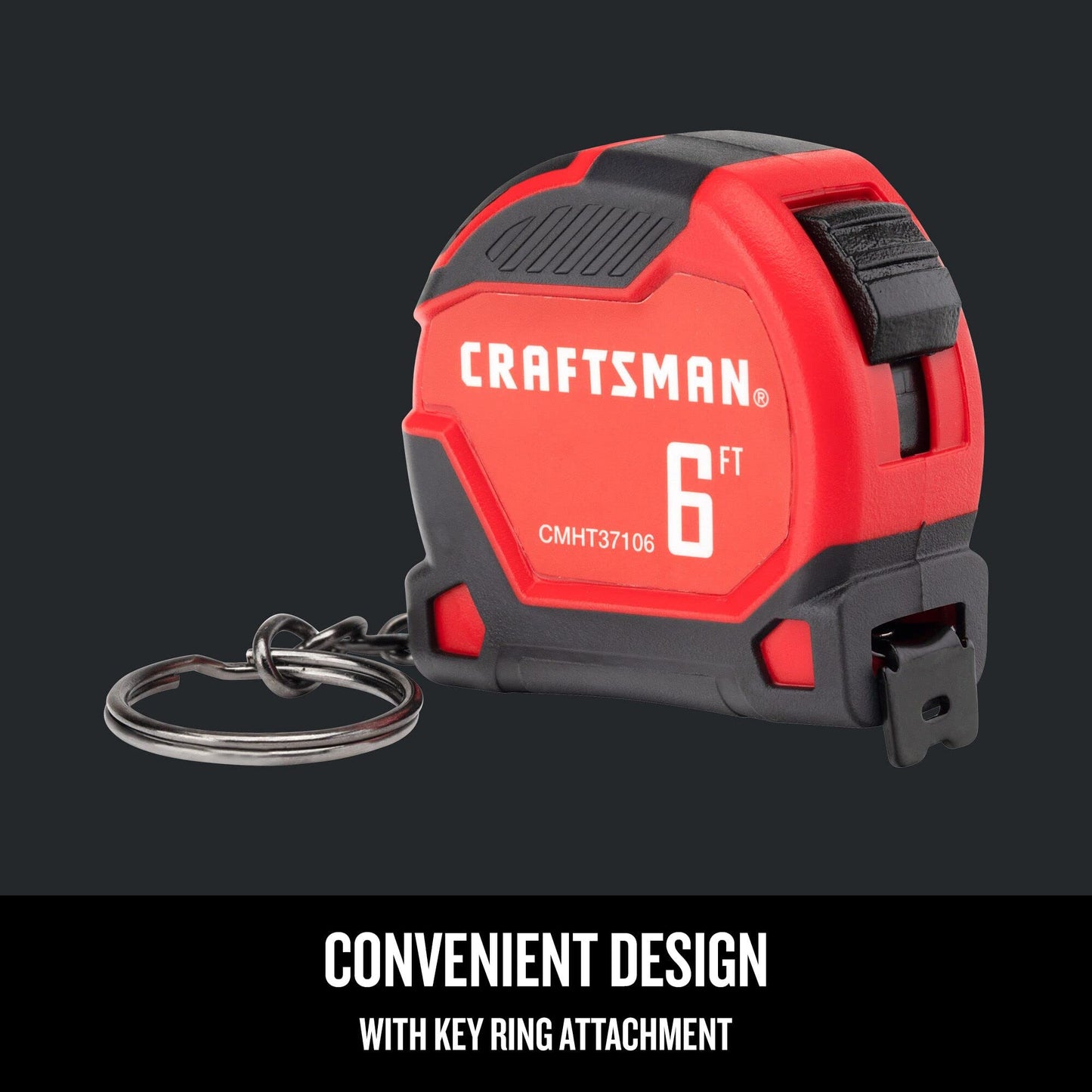 CRAFTSMAN Keychain Tape Measure, 6 FT (CMHT37106G)