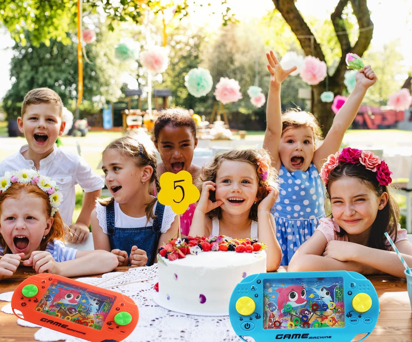 Duccsko 5 Pack Handheld Water Ring Games Party Favors for Kids Goodie Bags Stuffers, Birthday Return Gifts, School Classroom Rewards, Pinata Filler Toys, Under The Sea Party Prizes