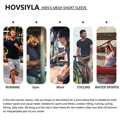 HovSiyla 5 Pack Running Shirts Men Sport Tops Dry Fit Gym Wicking Athletic T Shirts Breathable Cool Workout Shirts L