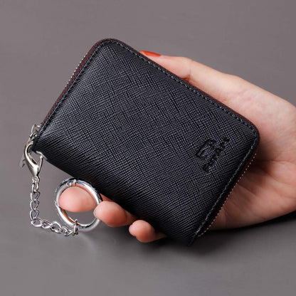 FurArt Zipper Wallet Women, RFID Blocking Credit Card Wallet, Business Card Holder, Compact Size KeyChain Wallet