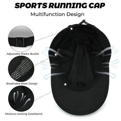 CLAPE Running Performance Hat Outdoor Sports UV Protection Baseball Cap Ultra Thin Lightweight Waterproof Quick Dry Portable Mesh Hat Dark Blue