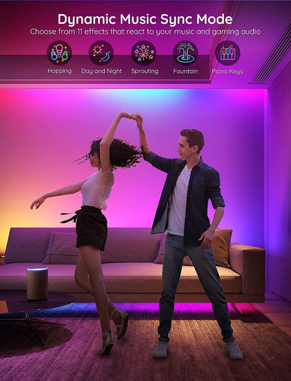 Govee RGBIC Alexa LED Strip Light 32.8ft, Smart WiFi LED Lights Work with Alexa and Google Assistant, Segmented DIY, Music Sync, Color Changing LED Strip Lights for Room, Kitchen, Desk, Holiday