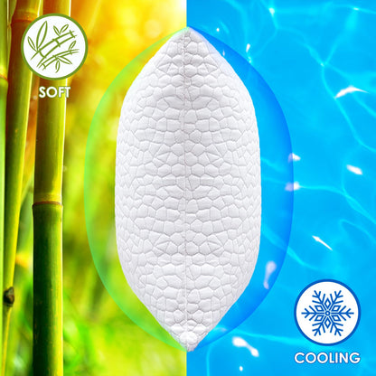 Cooling Bed Pillows for Sleeping 1 Pack Small Shredded Memory Foam Pillow Camping Pillow Travel Pillow - Compressible Medium Firm, Breathable Cover, ldeal Backpacking Hiking, Airplane and Car