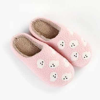 DakinFu Halloween Spooky Slippers for Womens Mens Holiday Comfort Fluffy Plush Indoor House Shoes Spooky Pink 41-42