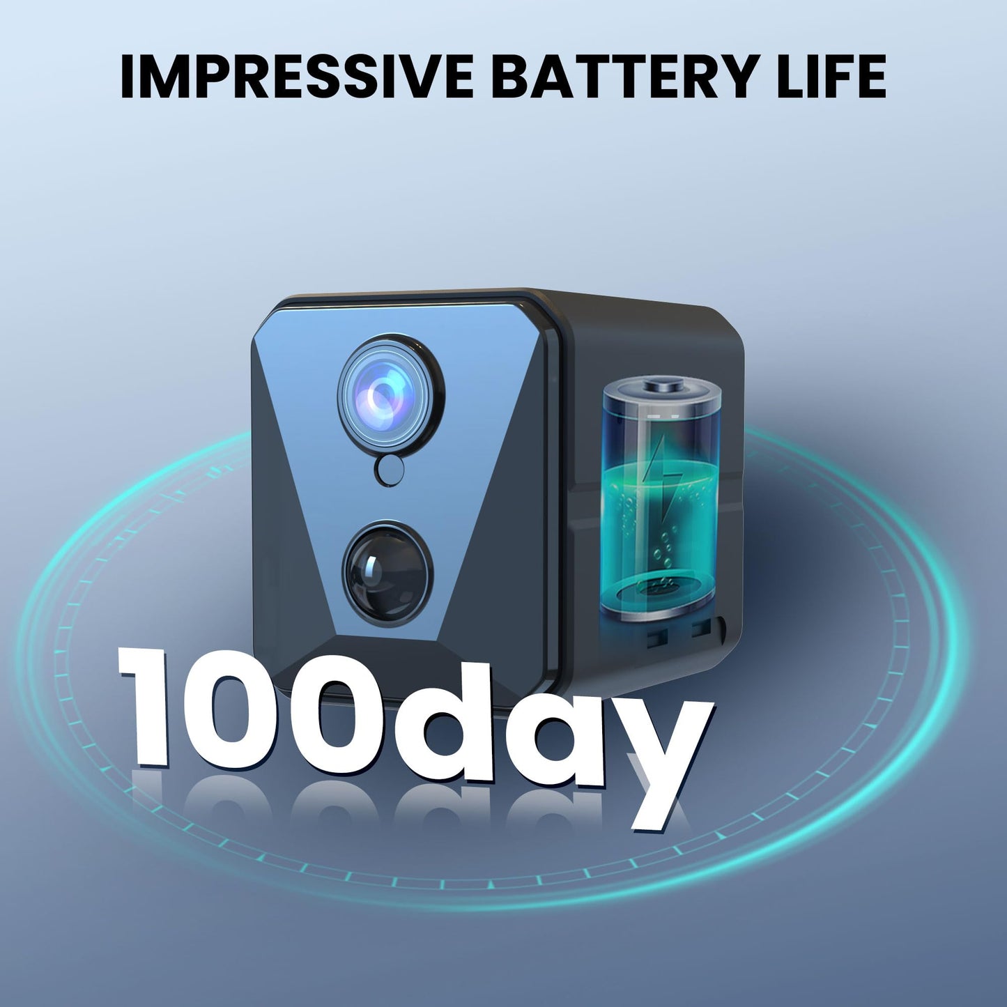 Funstorm 2025 Upgraded Security Camera, 4K HD Mini Nanny Cam for Home with Night Vision, WiFi Indoor Camera, 100 Days Long Battery Life, Motion Detection, Remote Viewing, Wireless Surveillance Cam