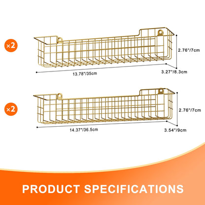 Spice Rack Organizer Wall Mount, Spice Organization Storage Shelf for Cabinet Door, 2 Packs Wall Spice Rack Saving Space for Kitchen, Black