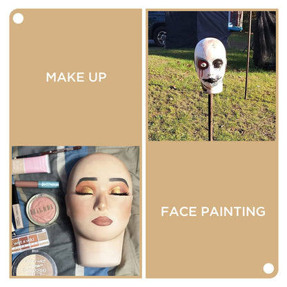 LASHVIEW Lash Mannequin Head, Practice Training Head for Make Up and Lash Extention,Cosmetology Face Head,Soft-Touch Rubber,Easy to Clean by Skincare Essential Oil.
