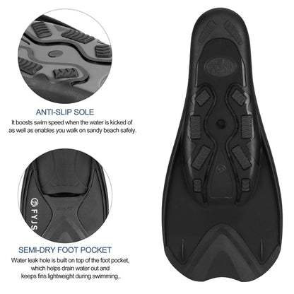 FYJS Short Swim Fins with Comfortable Full Foot Pocket Travel-Size for Snorkeling and Scuba Diving