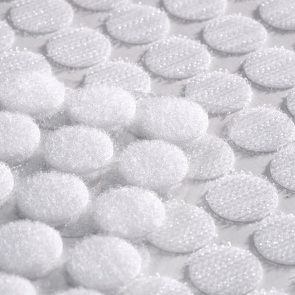 JUMINIZ 1000 Pcs (500 Pairs) 0.59inch Diameter Hook and Loop Fastener Self Adhesive Round Circle Sticky Sticker Dots for Arts and Crafts School Classroom Home and Office Use, White