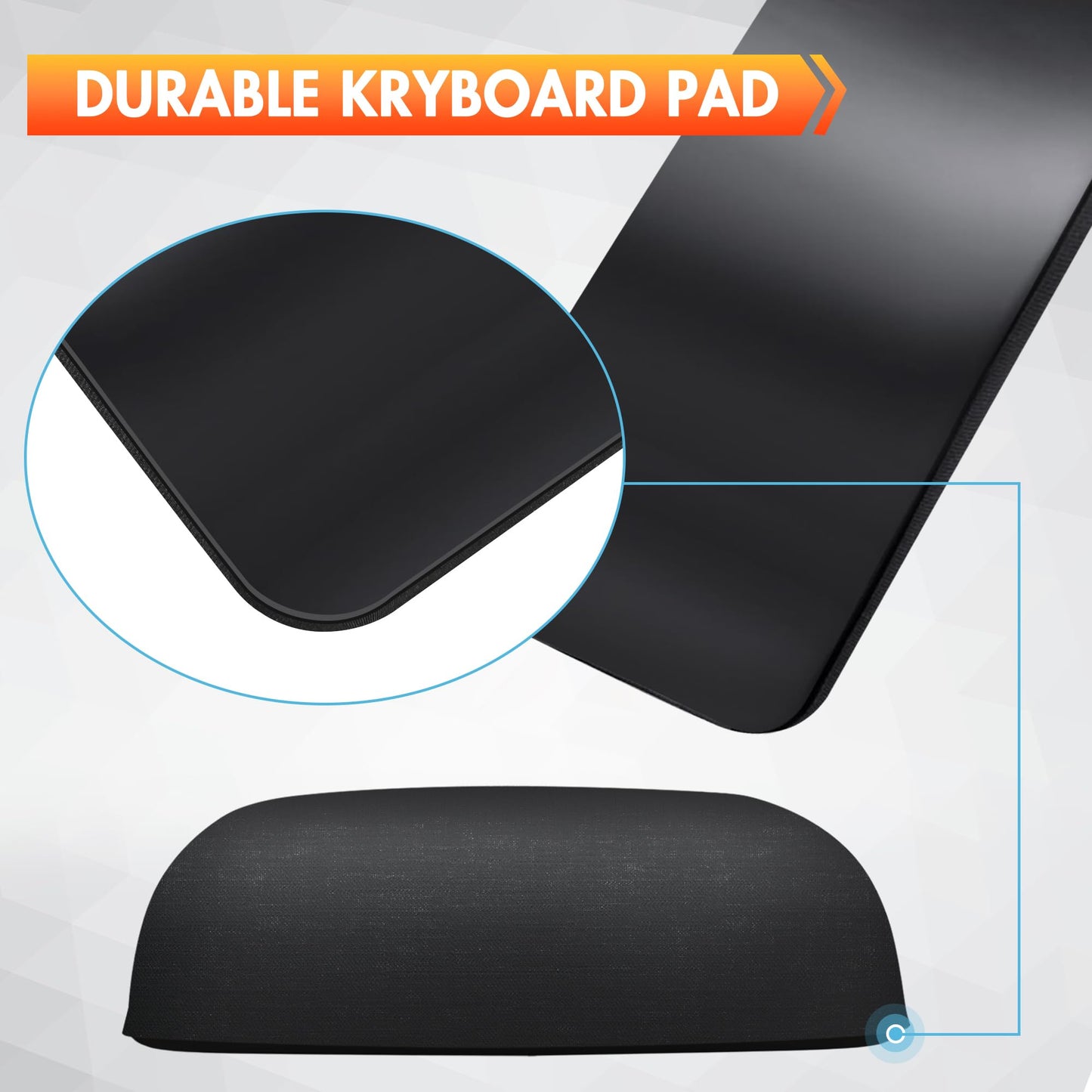 Keyboard Wrist Rest - 17 3/8 in Wrist Rest for Computer and Laptop with Massage Dots, Memory Foam Wrist Pad for Keyboard with Non-Slip PU Base for Ergonomic Wrist Support.