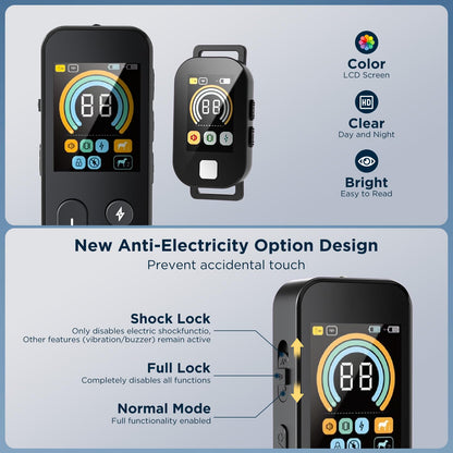 2 in 1 Dog Shock Collar & Dog Bark Collar, 4200 FT Dog Training Collar with Remote,3 Training Modes & Light for Night Walks,IP67 Waterproof Smart Anti Barking E-Collar with Adjustable Sensitivity