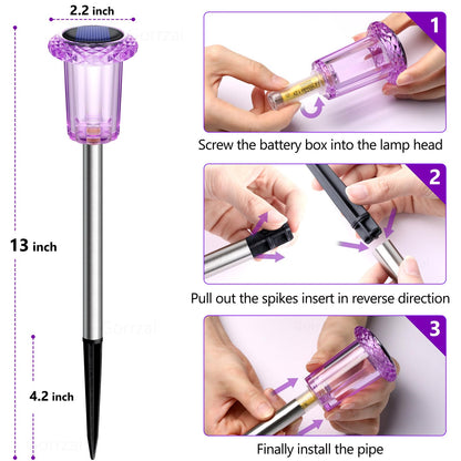 Gorrzai Halloween Solar Lights Outdoor 10 Pack Solar Pathway Lights Outdoor Halloween Decorations Waterproof Yard Lighting for Driveway Garden Walkway Path Landscape Lawn