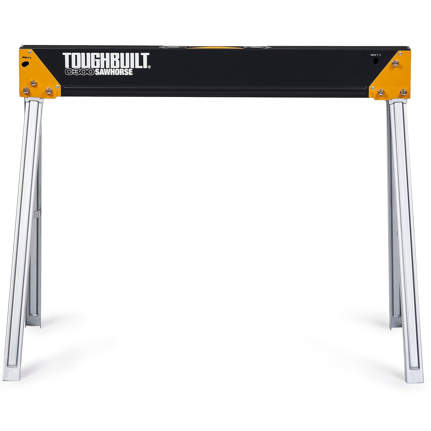 ToughBuilt - Folding Sawhorses/Jobsite Table - Sturdy, Durable, Lightweight, Heavy-Duty, 100% High Grade Steel, 1100lb Capacity, Easy Carry Handle - (TB-C300-2) - 2 Pack
