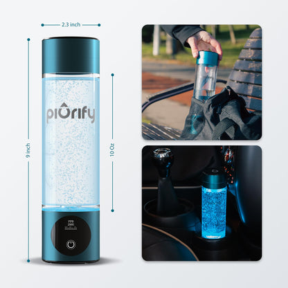Hydrogen Water Bottle Generator - Up to 4100+ PPB - SPE/PEM Technology - Certified H2 Generator - Portable Athletic Performance & Hydration System - 6-Hour Hydrogen Retention, 10 oz (Turquoise)