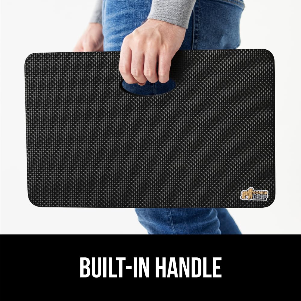 GORILLA GRIP Extra Thick Patent Pending Garden Kneeling Pad, 17.5 x 11 Inch Supportive Soft Foam Knee Cushioning for Gardening, Water Resistant, Bathing Baby Working Supplies, Lightweight, Black