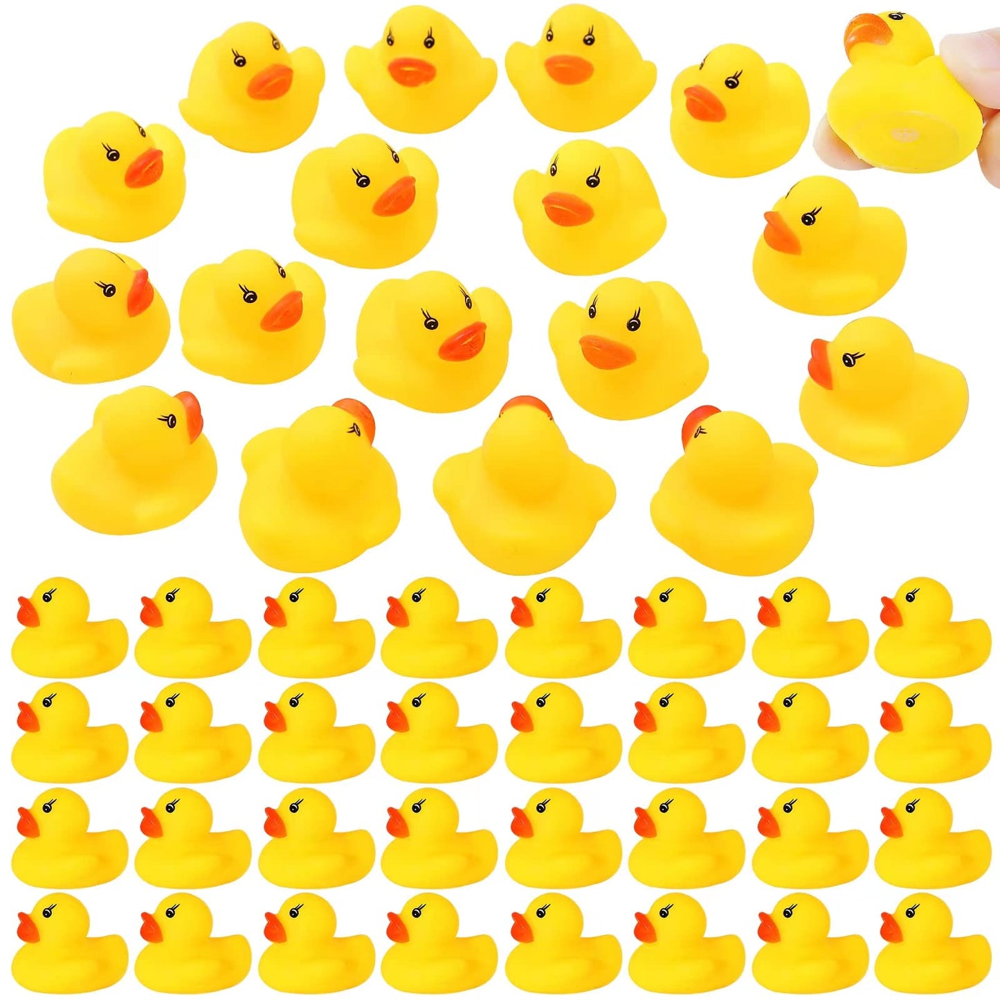 GADIEDIE Rubber Duck 50 Pack Mini Rubber Ducky Float Ducks Baby Bath Toy, Great for Jeep Ducking, Shower, Birthday Party, Carnival Game Gift(1.6"x 1.5" x 1.2")