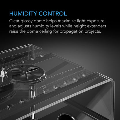 AC Infinity Humidity Dome, Heavy-Duty Germination Kit with 3 mm Thick Dome, Sturdy Drip Tray, 5x8 Cell Seedling Tray, and Vented Height Extension Panels, for Seed Starting, Propagation, Cloning Plants