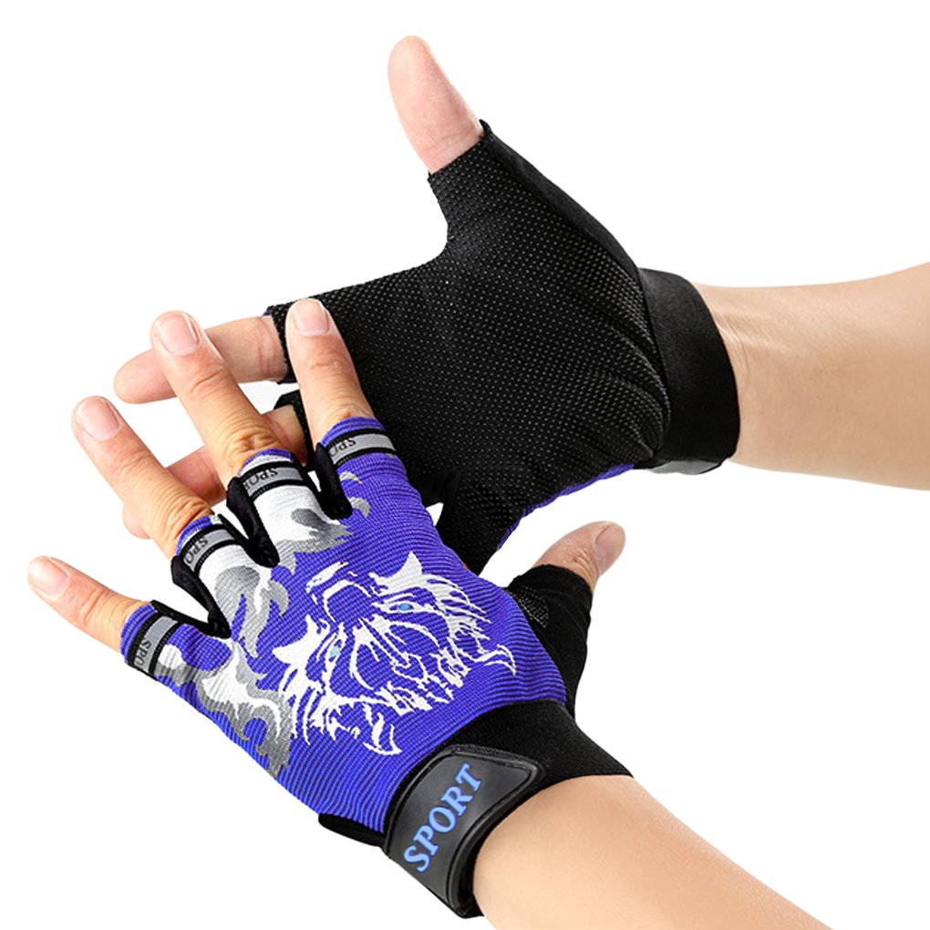 Kids Fingerless Cycling Gloves Non-Slip Shock-Absorbing Child Riding Bike Gloves Half Finger Outdoor Sports Gloves for Girls Boys Fishing Bicycle Roller Skating Hunting Climbing