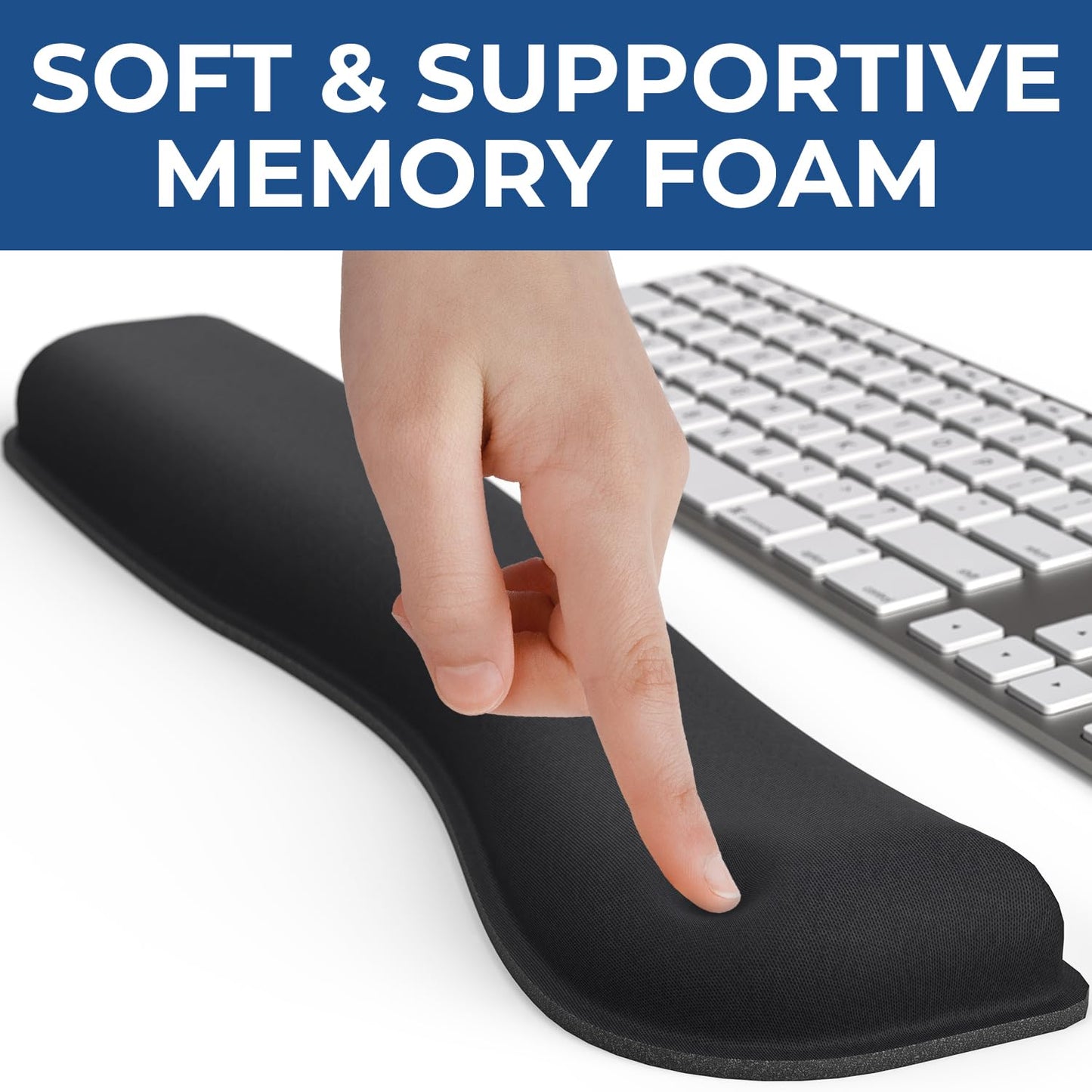 Everlasting Comfort Ergonomic Mouse Pad and Keyboard Wrist Rest for Computer Keyboard – Memory Foam Mouse Pad Set with Wrist Support for Comfort, Extended Typing Sessions