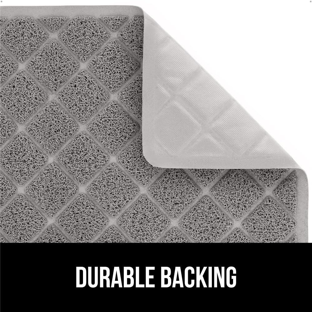 GORILLA GRIP Cat Litter Box Mat, Water Resistant, US Designed Kitty Litter Trapping Mats, Easy to Clean, Scatter Control, Less Mess and Clean Floors, Kitten Supplies for Indoor Cats, 24x17 Gray