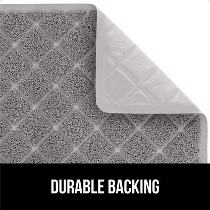 GORILLA GRIP Cat Litter Box Mat, Water Resistant, US Designed Kitty Litter Trapping Mats, Easy to Clean, Scatter Control, Less Mess and Clean Floors, Kitten Supplies for Indoor Cats, 24x17 Gray