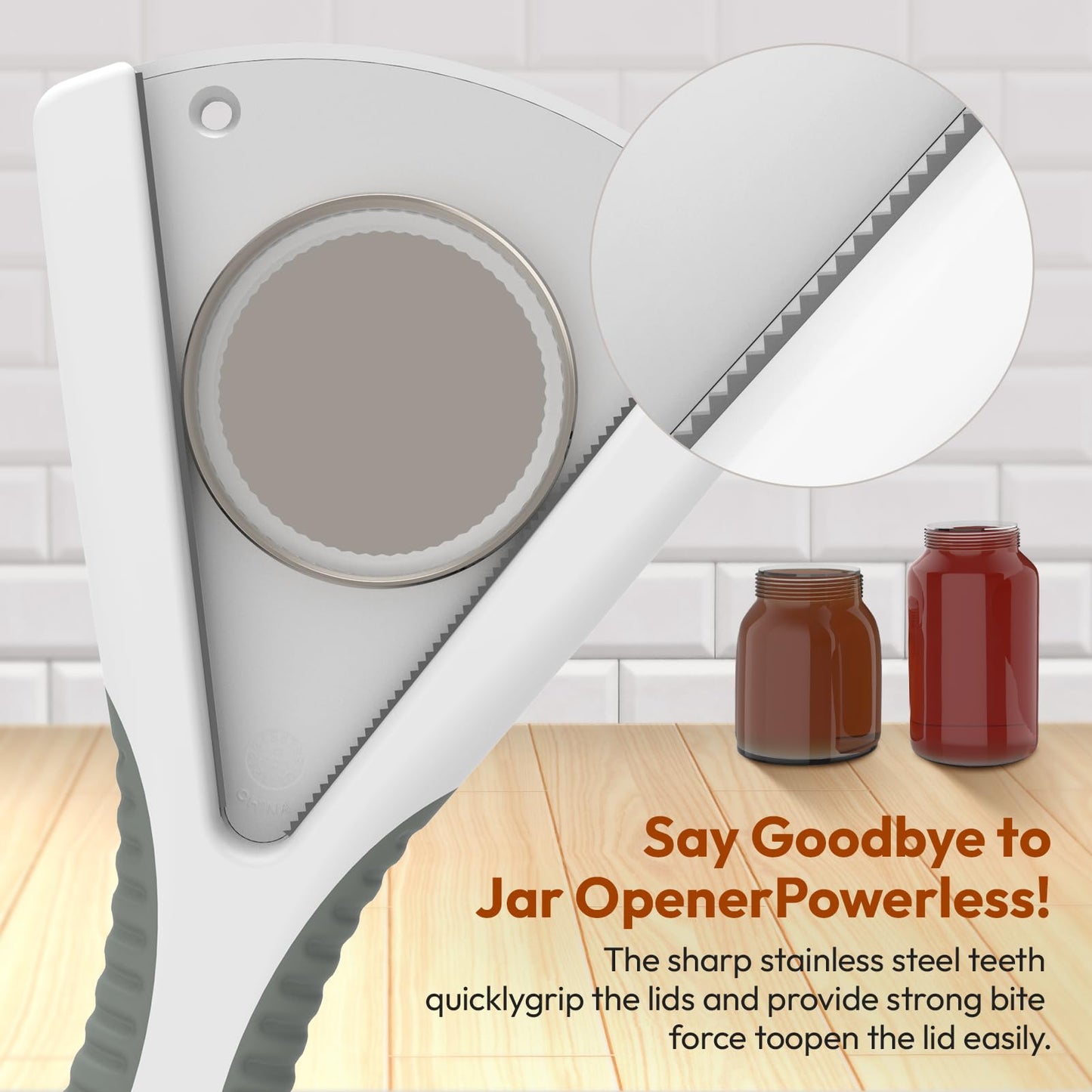 Jar Opener, Ideal Bottle Opener, Easy Grip Jar Opener & Under Cabinet Lids Opener Effortless to Unscrew Any-Sized Caps, Jar Opener for Seniors Essential Kitchen Gadgets for Weak Hands or Arthritis