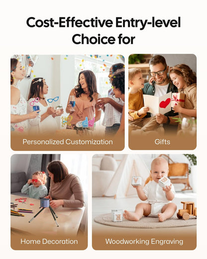 LaserPecker LP1 Pro Laser Engraver for Beginners, Mini Portable Laser Engraving Machine for Wood/Leather/Felt, 190g Lightweight, 10,000+ Hour Lifespan, Laser Safety Glasses Included, Basic Set