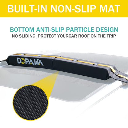 Kayak Roof Racks,Soft Roof Rack Pads,Universal Car Roof Rack for Surfboard/Ski/Kayak Paddle Board/Luggage Carrier System Include 2 Tie Down Straps,2 Tie Down Rope,2 Quick Loop Strap,and Storage Bag